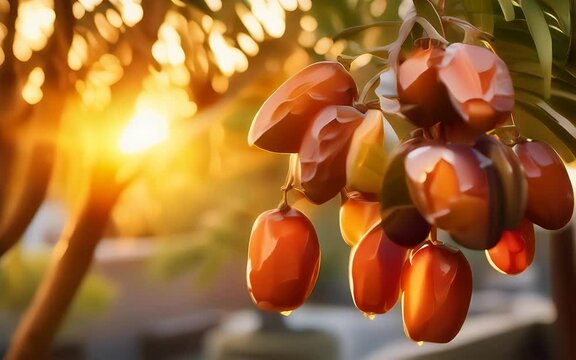 branch with dates in the sun