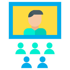 Flat  Online Meeting icon