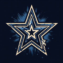 Crystal star shape with light effect.