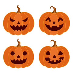 set of halloween pumpkins