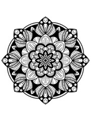 Mandala Simple Black White