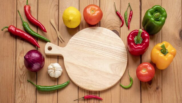 charming stop motion animation of vegetables and a cutting board
