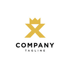 Crown letter X logo icon vector template