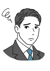 困る・悩む若いビジネスマン