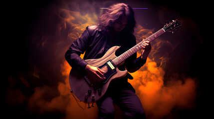 Obraz premium rock guitarist playing guitar