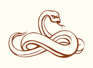 Scary big snake. Vector drawing