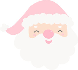 Cute happy Pink Christmas Santa Claus cartoon character illustration 