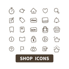 シンプルな手書き風ネットショップアイコンセット