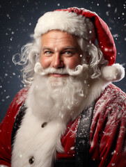 Portrait of happy smiling Santa Clouse for Christmas design. New Year greeting.