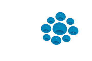  Group of blue water drops transparent PNG file. Trendy abstract nature background. Water drops in sunlight with copy space. Blue watercolor shine.