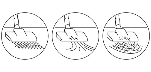 Vacuum cleaner isometric icons set