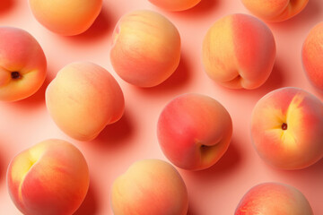 Fruit background of ripe peaches