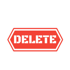 red delete button element design or web button