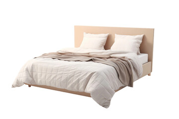 Bed on Transparent Background PNG Generated by AI