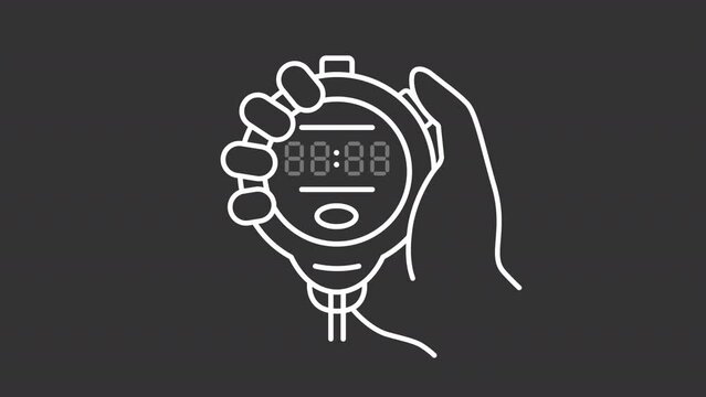 White simple thin line icon animations representing measurement instruments, HD video with transparent background, seamless loop 4K video.