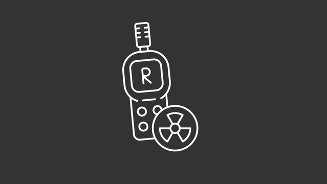 Pack of white icon simple animations representing measurement instruments, HD video with transparent background, seamless loop 4K video.