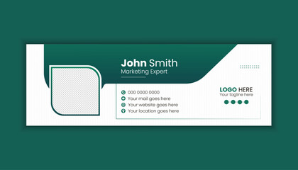 Corporate business email signature design. email footer and personal social media cover templates with an author photo place clean and minimalist layout.