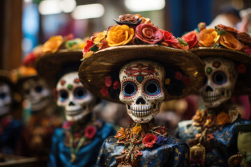 Skeletons on Day of the dead