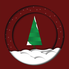 Paper cut out Christmas card