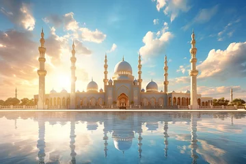 Crédence de cuisine en verre imprimé Bleu magnificent mosque. arabic theme. islamic background
