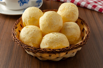 pão de queijo, traditional brazilian food also knowns as 'cheese bread' or 'cheese buns'