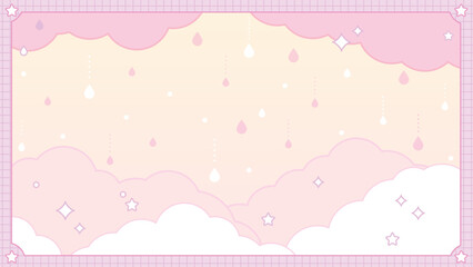 韓国風雨模様な背景素材