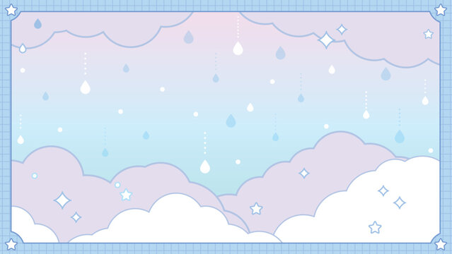 韓国風雨模様な背景素材