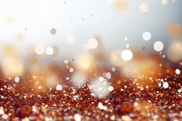Glitter. Festive background with gold sparkles and highlights, blur. Gold glitter. Place for text