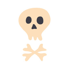 skull and bones isolated on a white background. halloween decorations, horrible decorations. Vector