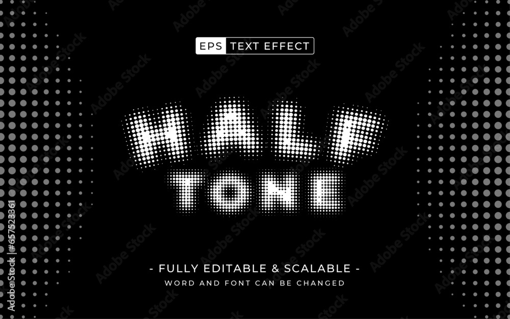 Fototapete halftone text effect style. 90s font type