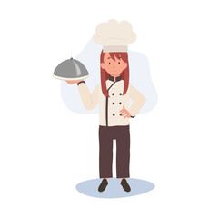 Happy Young Chef Preparing Tasty Meals. Young Kid Chef Serving Food