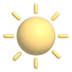 3d render sun icon isolated