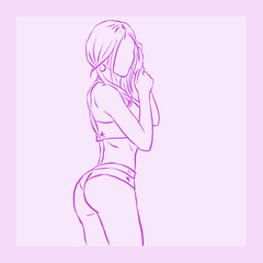 illustration of a woman vector for card decoration illustration