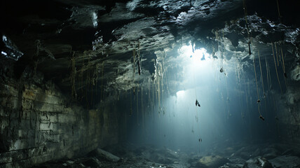 Obraz premium underground tunnel in the cave