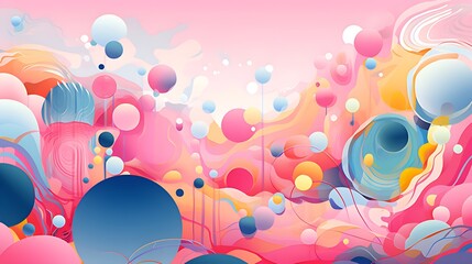 pimk background with balloons and bubblegum look