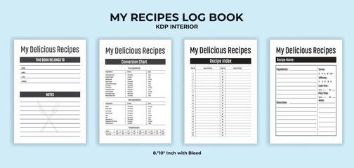 My Recipes Log Book KDP Interior Template