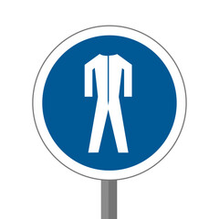 Tenue de travail EPI Panneau &eacute;quipements s&eacute;curit&eacute; au travail rond bleu