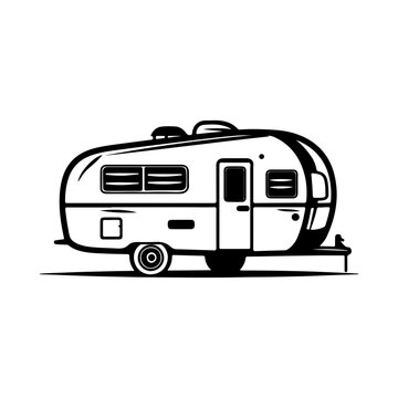recommend clip art: camper trailer, Truck tow caravan vector illustration.