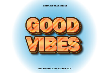 Good Vibes Editable Text Effect 3D Emboss Gradient Style