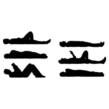 Silhouette of a person lying down