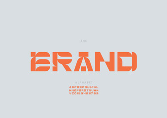 Vector of stylized modern font and alphabet