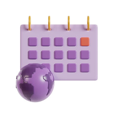 Global Environment Calendar Icon 3d