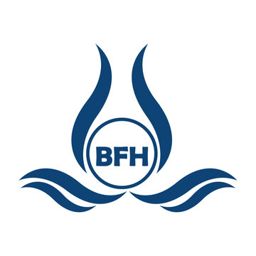 BFH letter water drop icon design with white background in illustrator, BFH Monogram logo design for entrepreneur and business.
