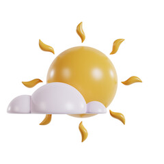 Sun and Cloud Illustration 3d icon