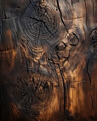 Naklejka premium Close-up of Charred Wood Plank with Rough Texture