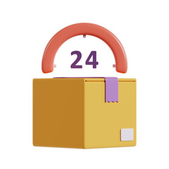 24 Hour Delivery Service Illustration3d icon