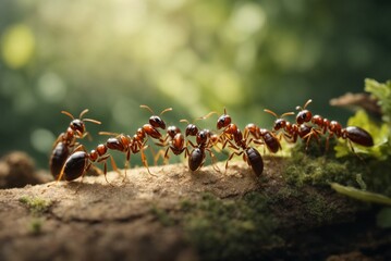 Group of little ants working together, Teamwork Concept