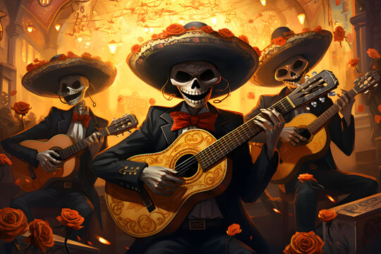 Skull Mexican Mariachi