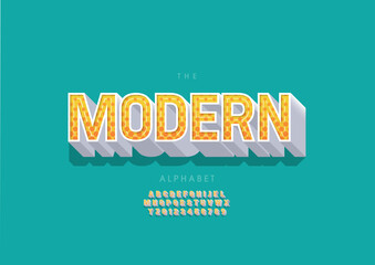 Vector of stylized modern font and alphabet
