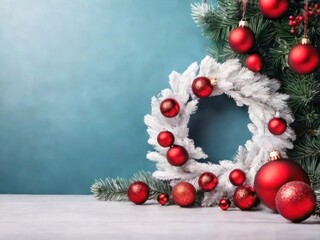 Decorated Christmas tree. Xmas celebration. Generative AI
